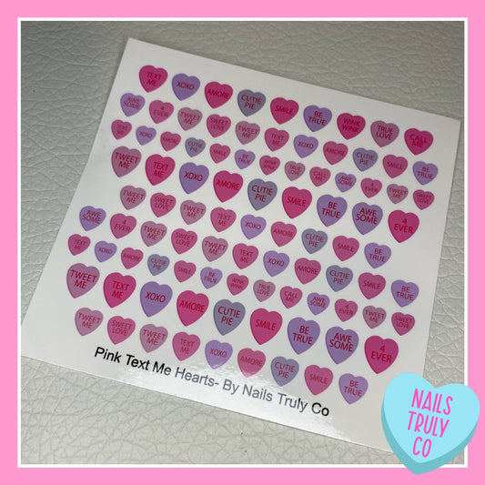 Conversation Hearts- Pink Text Me Hearts
