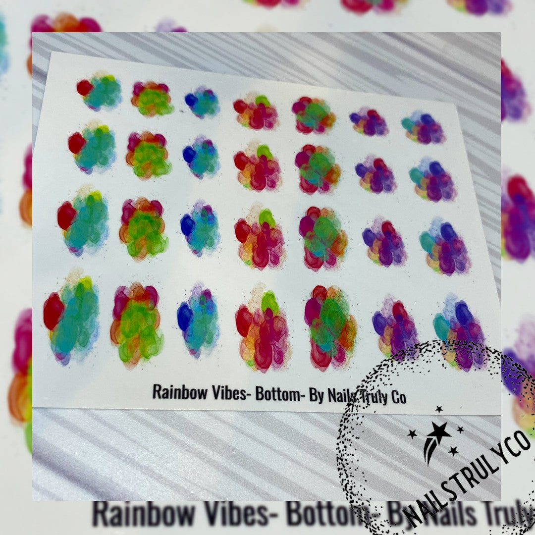 Colorful Abstract Nail Art - Bottoms - Chakra Collection - Rainbow Vibes