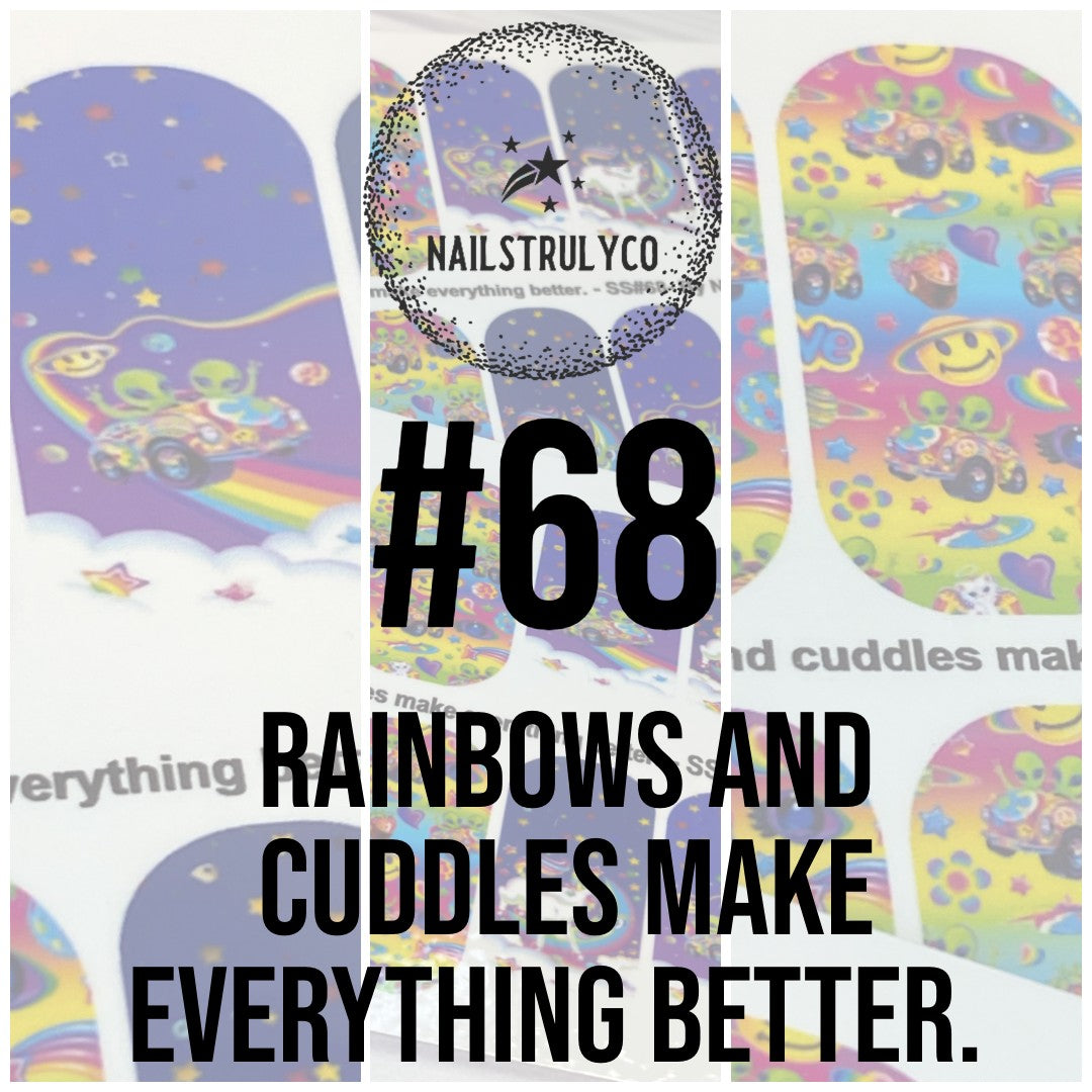 Waterslide Nail Wrap - Rainbows and cuddles make everything better. - SS#68