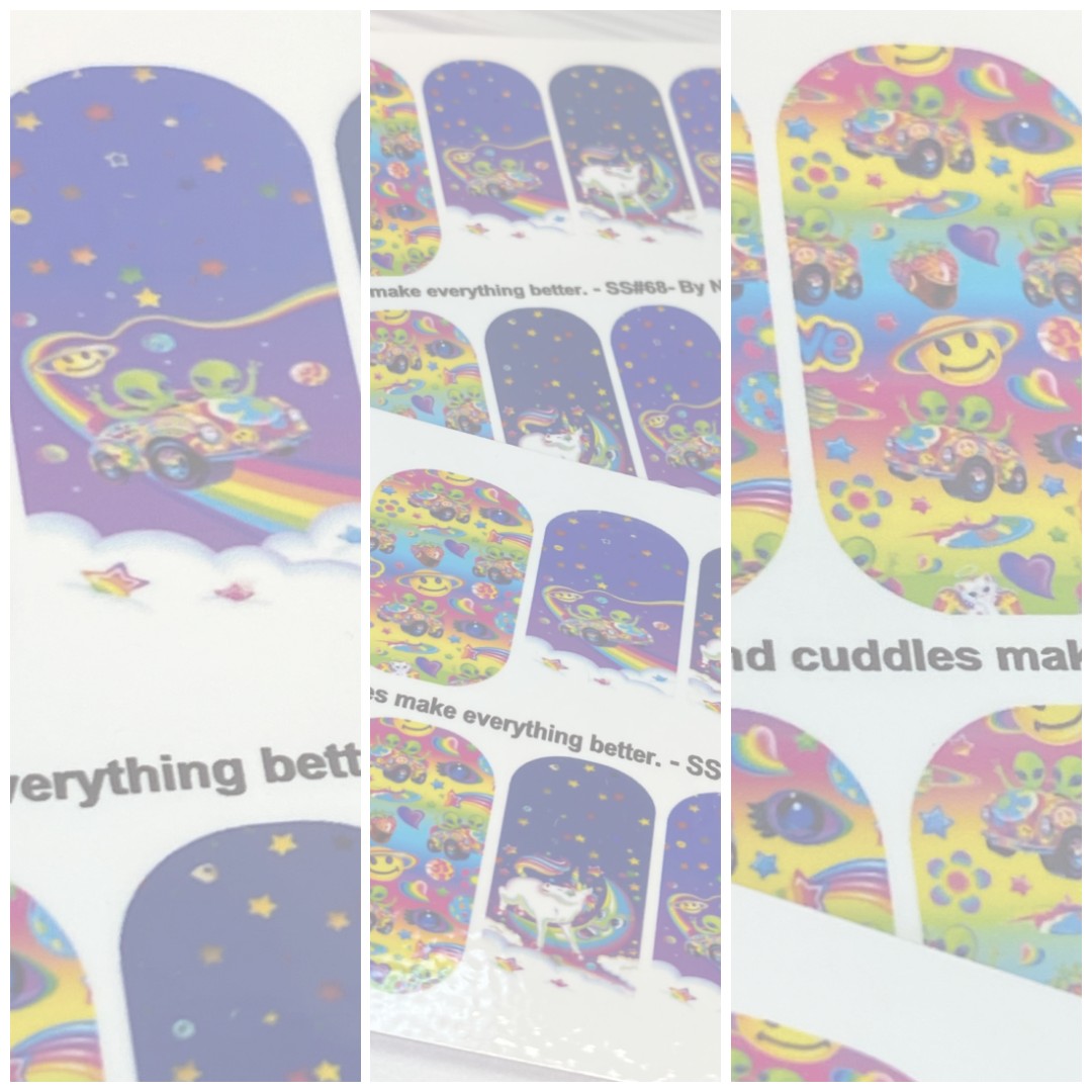 Waterslide Nail Wrap - Rainbows and cuddles make everything better. - SS#68