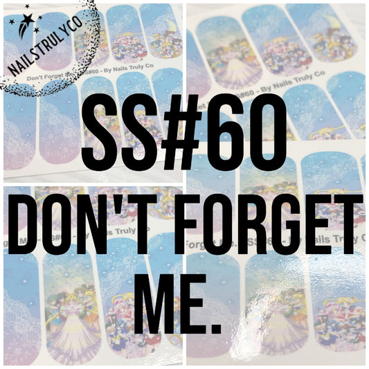 Waterslide Nail Wrap- Don't Forget Me. - SS#60