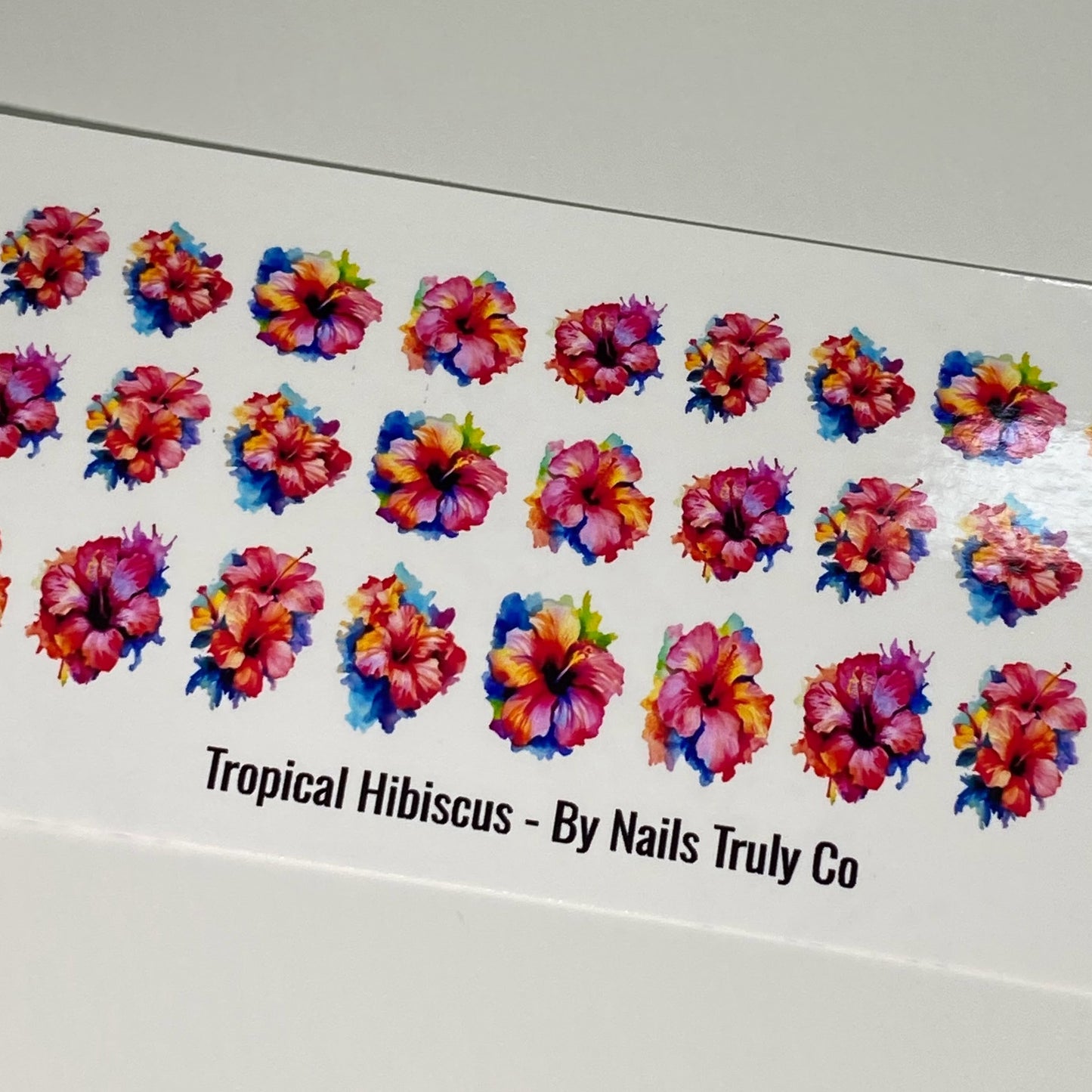 Summer Nails - Short Nail Art- Tropical Hibiscus