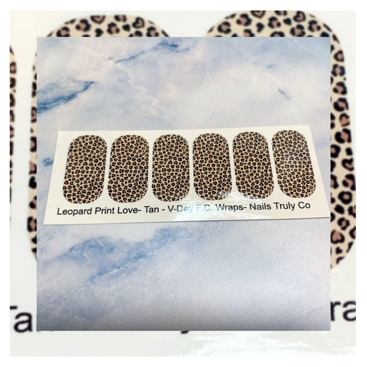 Valentines Day-  Natural Leopard Print  -  Full Coverage- Decals For Nails