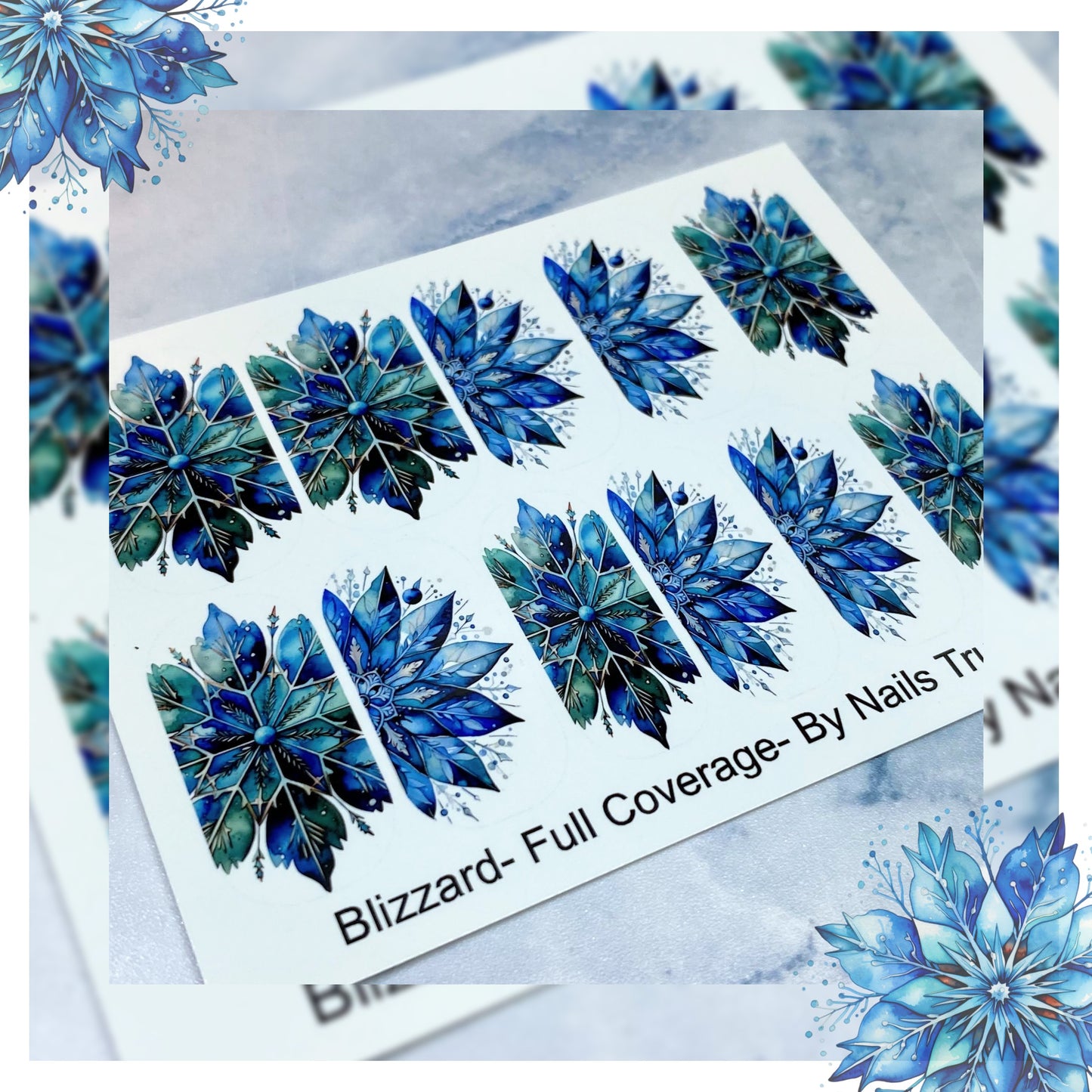 Blizzard Snowflake Decals For Nails