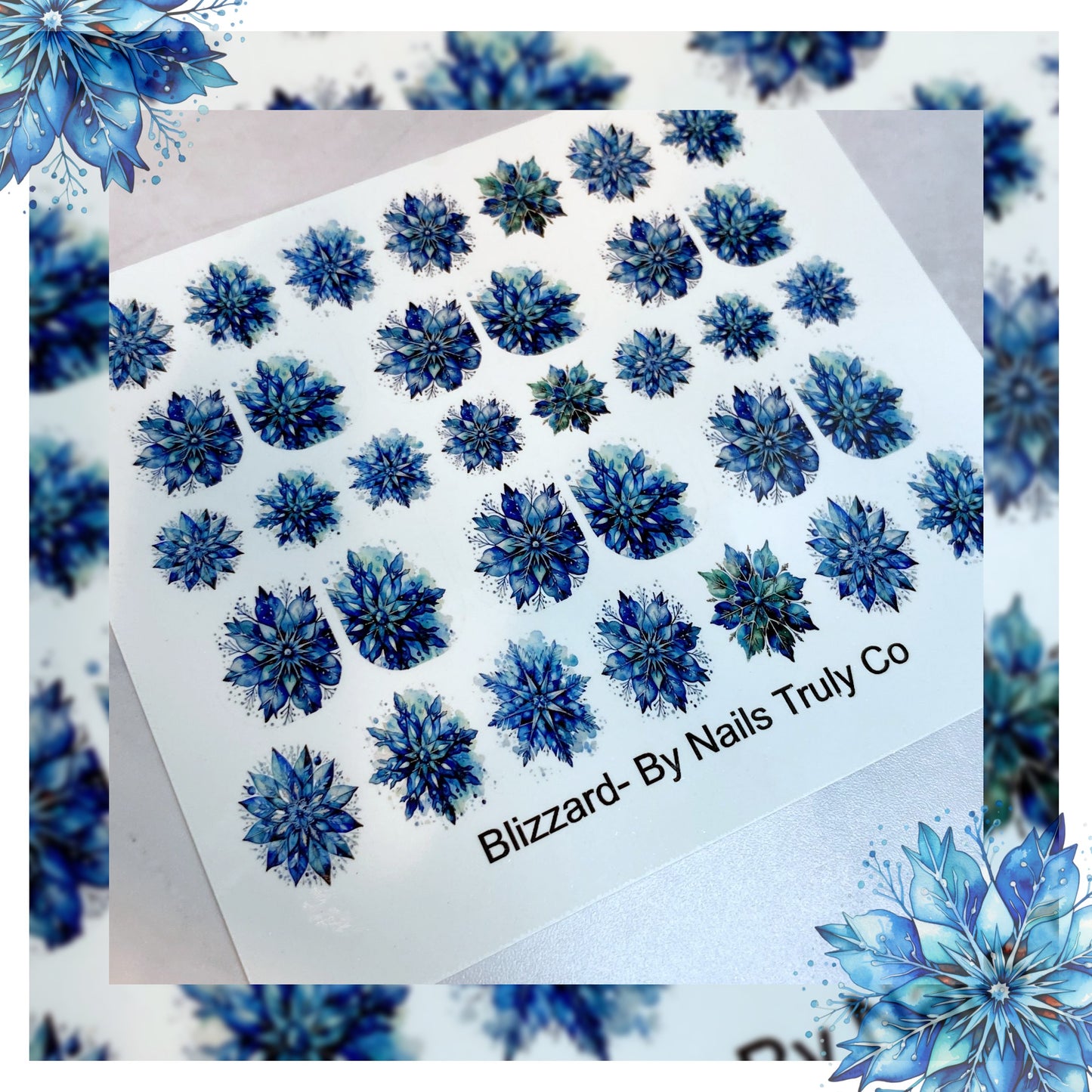 Blizzard Snowflake Decals For Nails