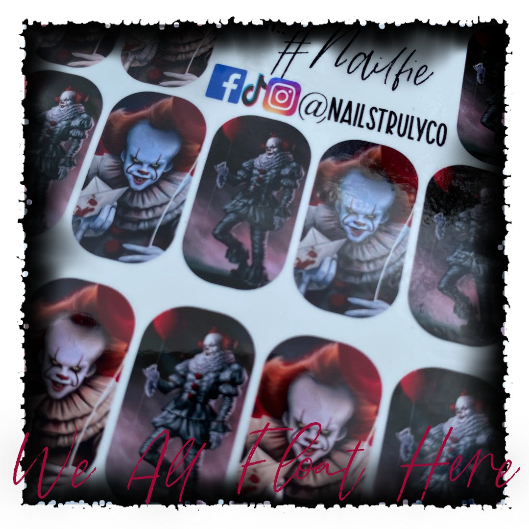 Horror, Halloween, Nail Wrap-We All Float Here