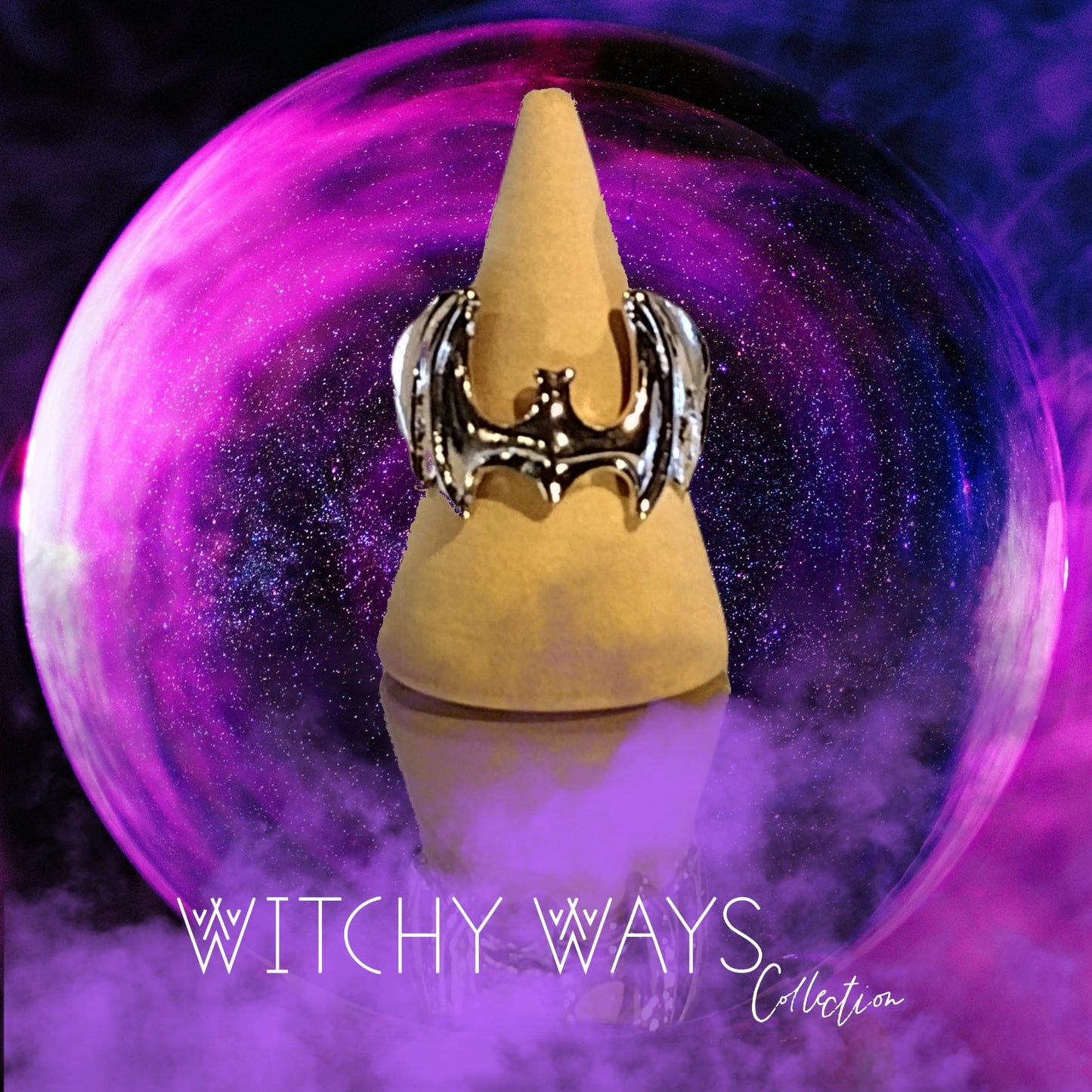 Silver Gothic Witchy Ring- Bat