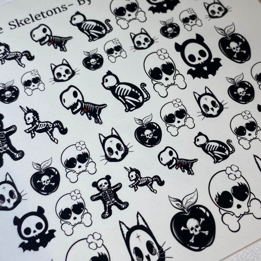 Cutie Skeletons -Halloween Nail Art Decals