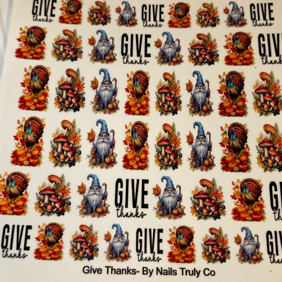 Give Thanks- Decals For Nails