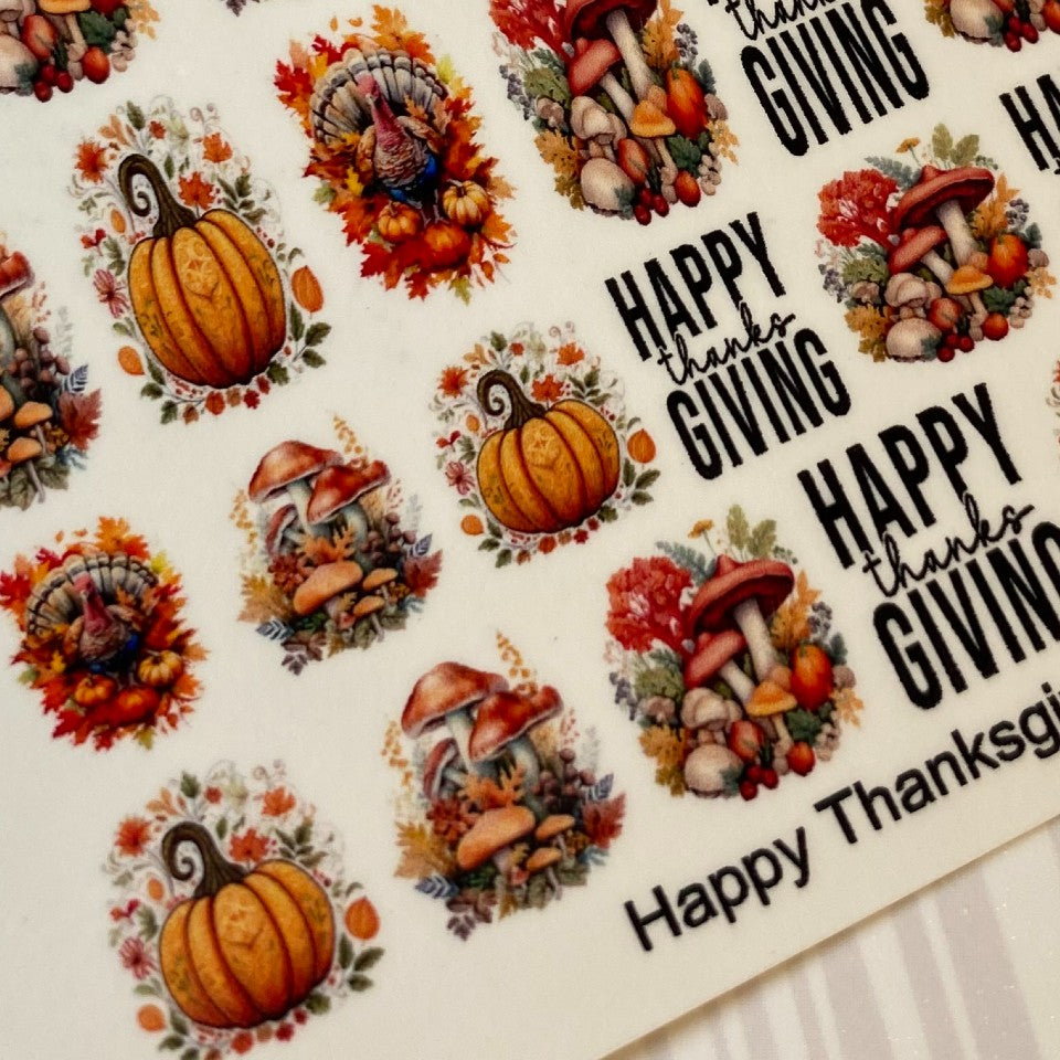 Happy Thanksgiving- Decals For Nails
