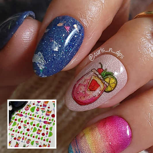 Summer Nail Art - Cherry Limeade