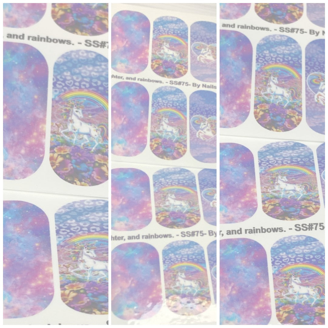 Waterslide Nail Wrap - Love, laughter, and rainbows. - SS#75