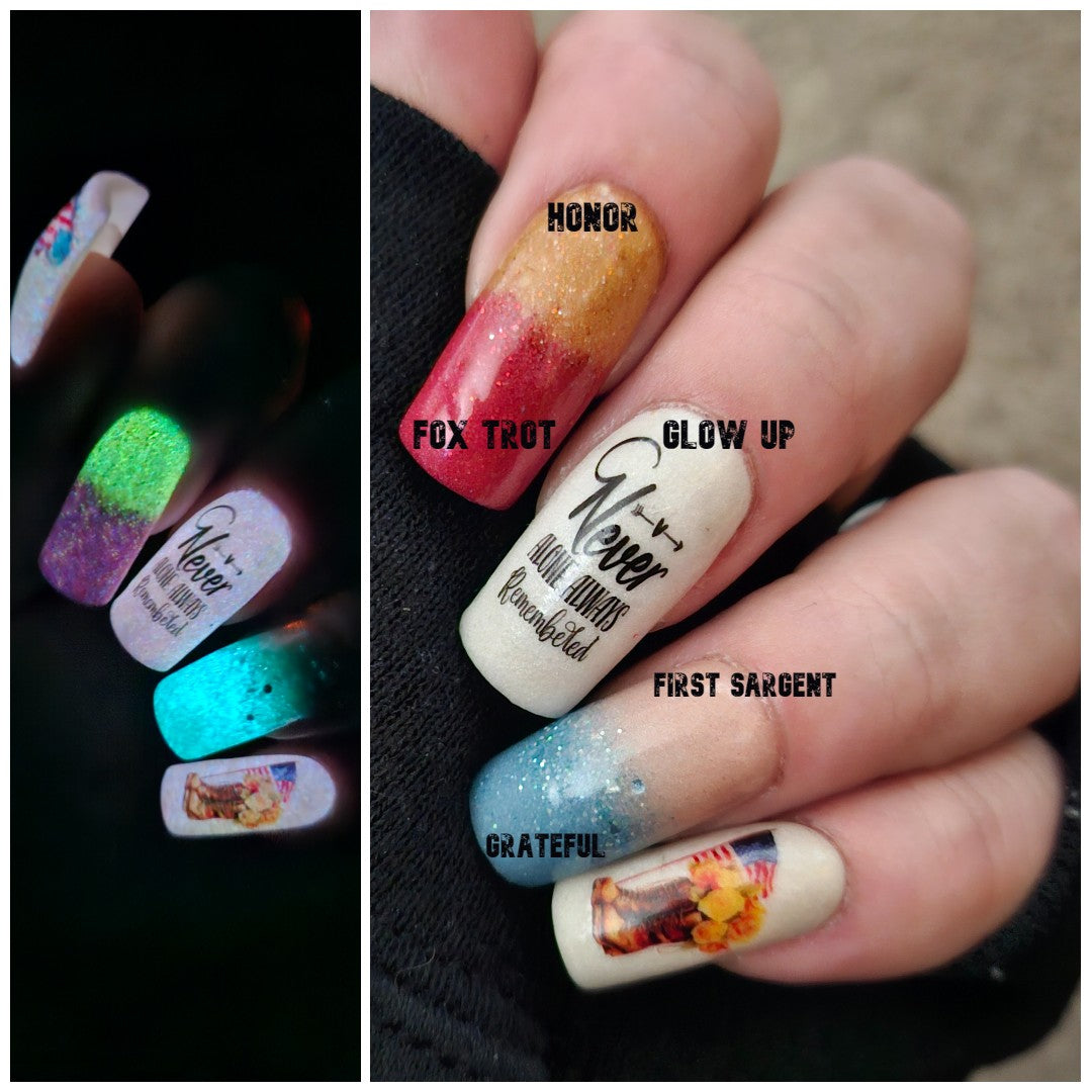 Memorial Day Nail Art - Always Remembered  - Decals For Nails