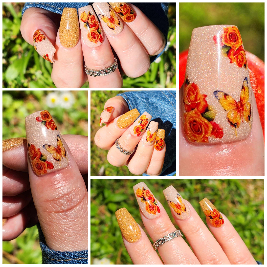 Memorial Day Nail Art - Honor Butterflies  - Decals For Nails