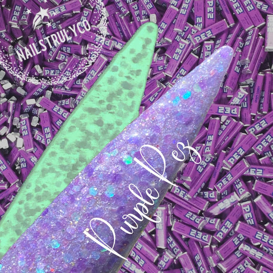 Purple GLOW Acrylic Dip Powder - Purple Pez