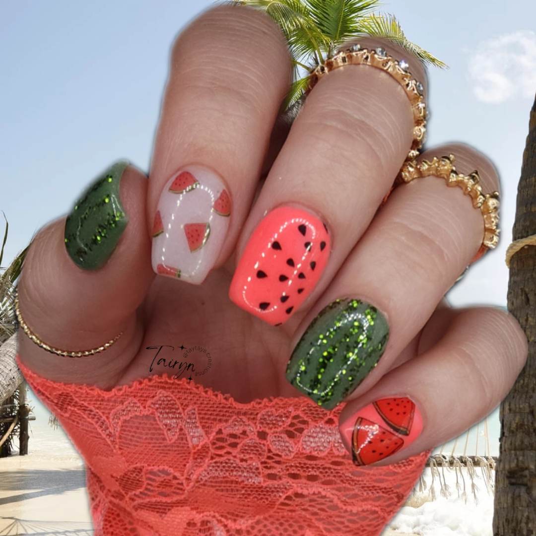 Watermelon, Summer Vibes, Seeds, Nail Decals