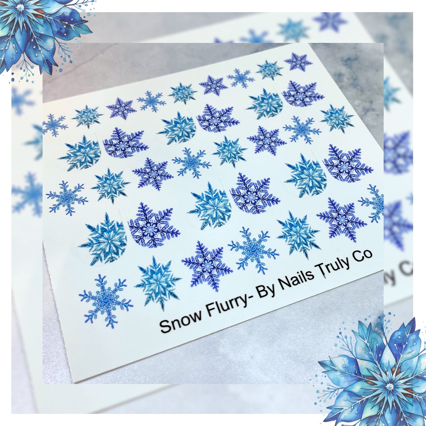 Snow Flurry  Snowflake Decals For Nails