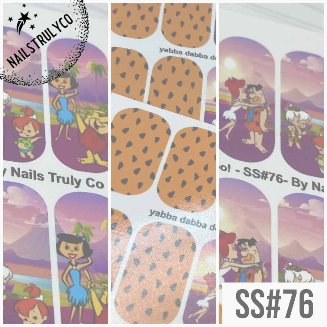 Waterslide Nail Wrap -Yabba dabba doo! - SS#76