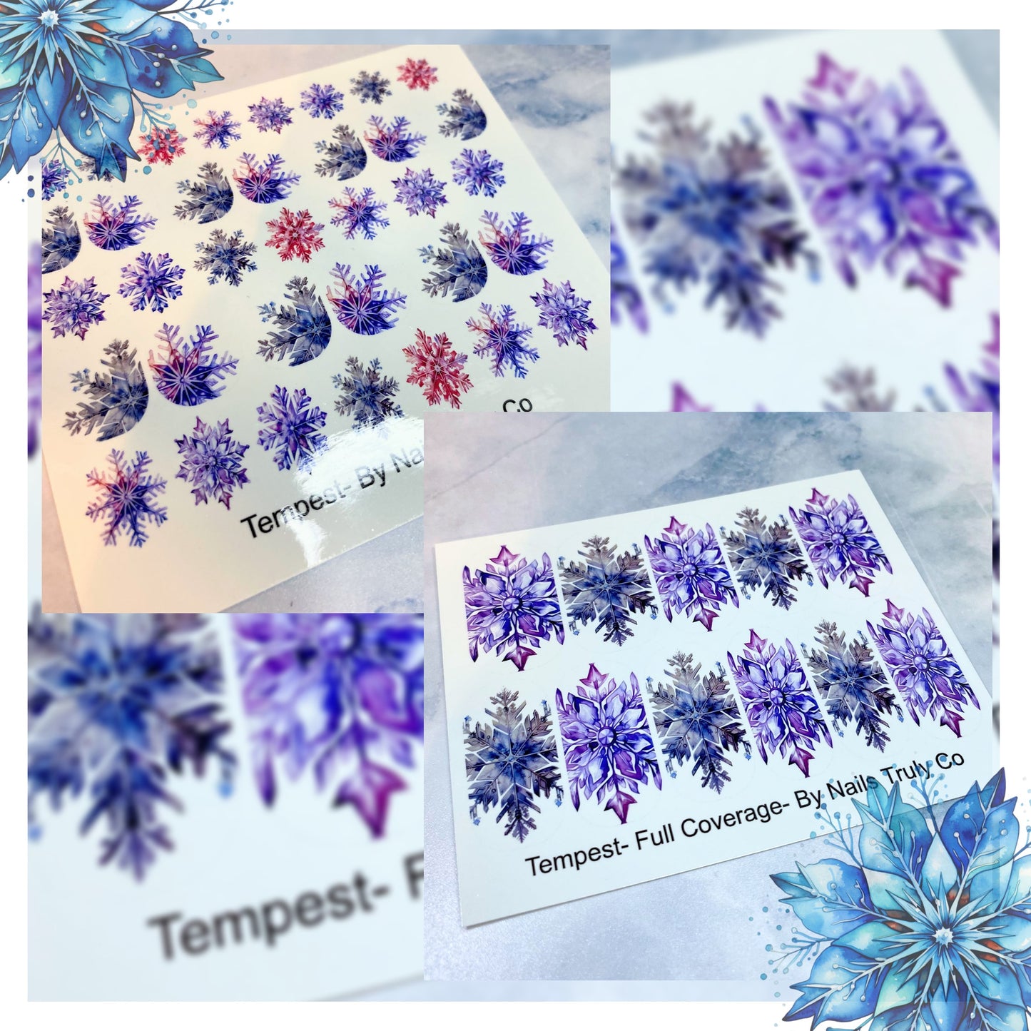 Tempest Snowflake Decals For Nails