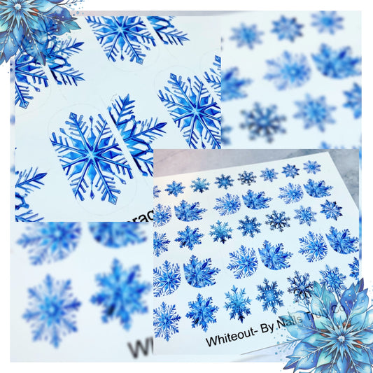 Whiteout Snowflake Decals For Nails