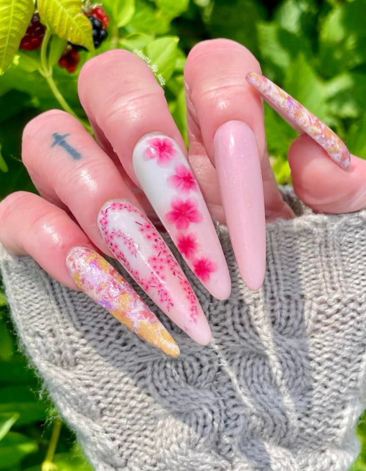 Cherry Blossom Petals DIY Nail Art