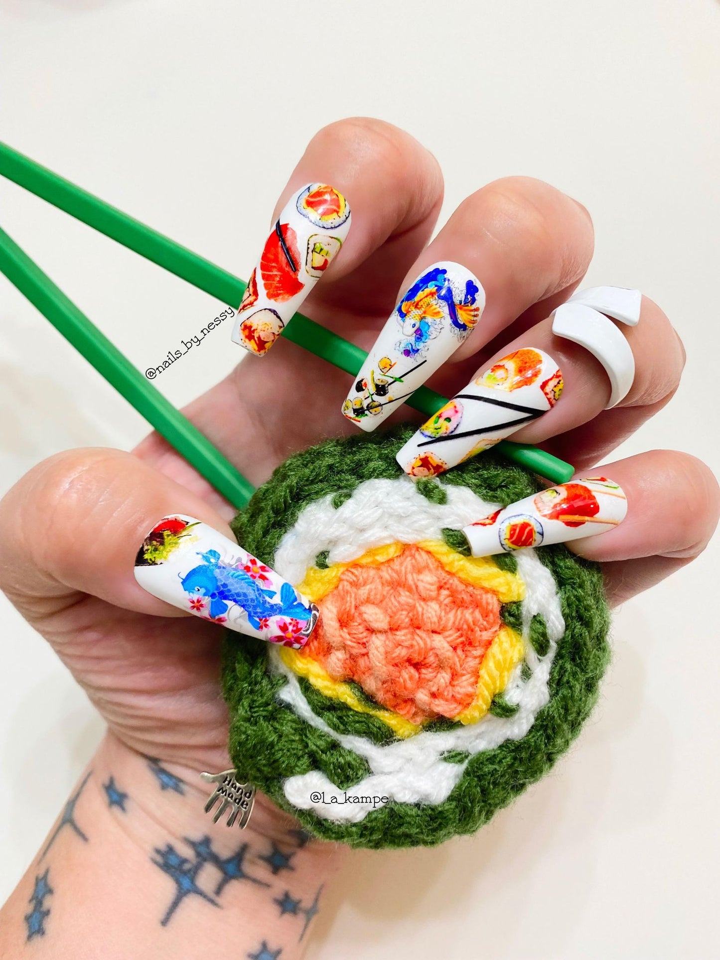 Koi Fish And Sushi Nail Art Decals