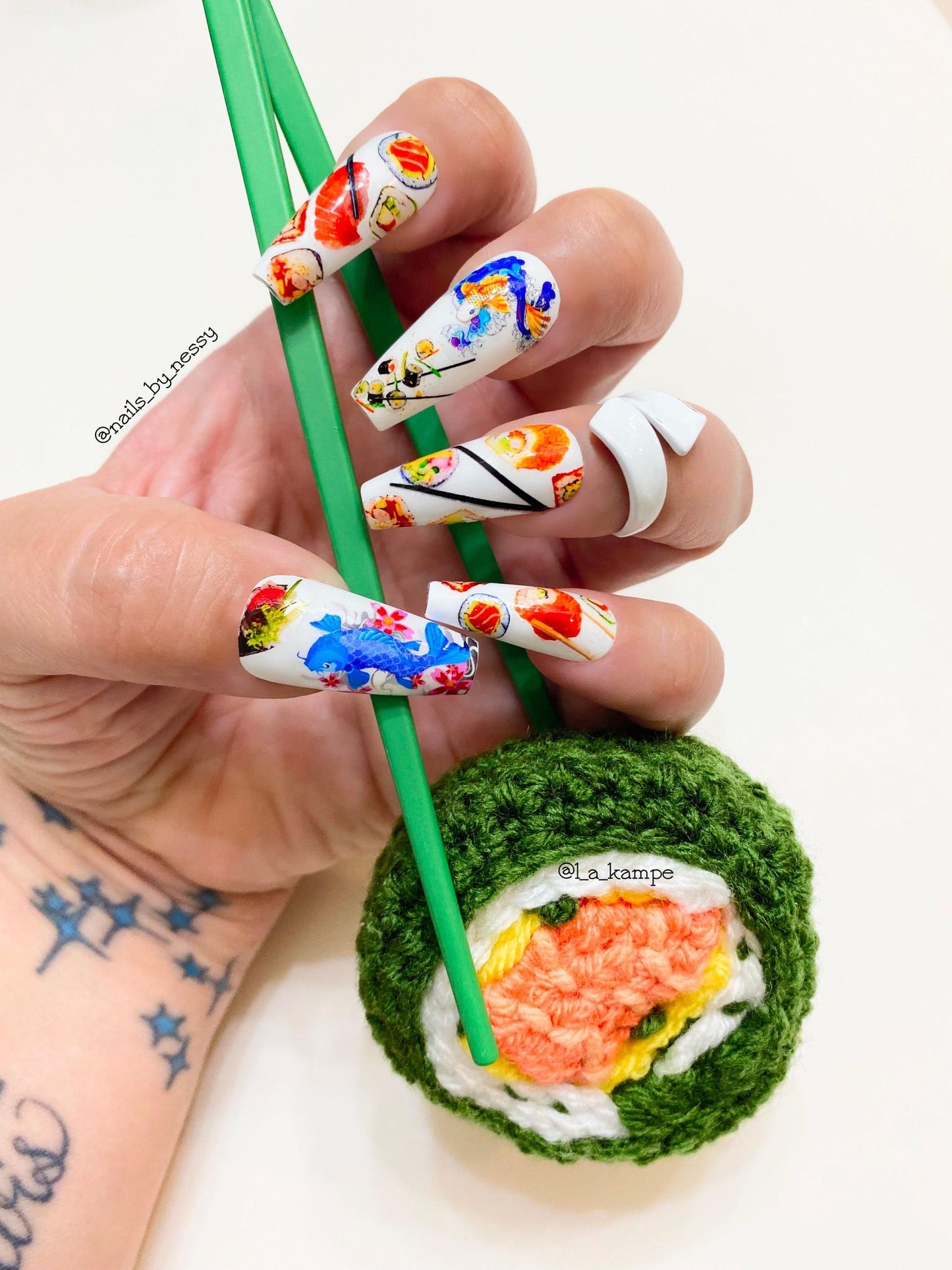 Koi Fish And Sushi Nail Art Decals