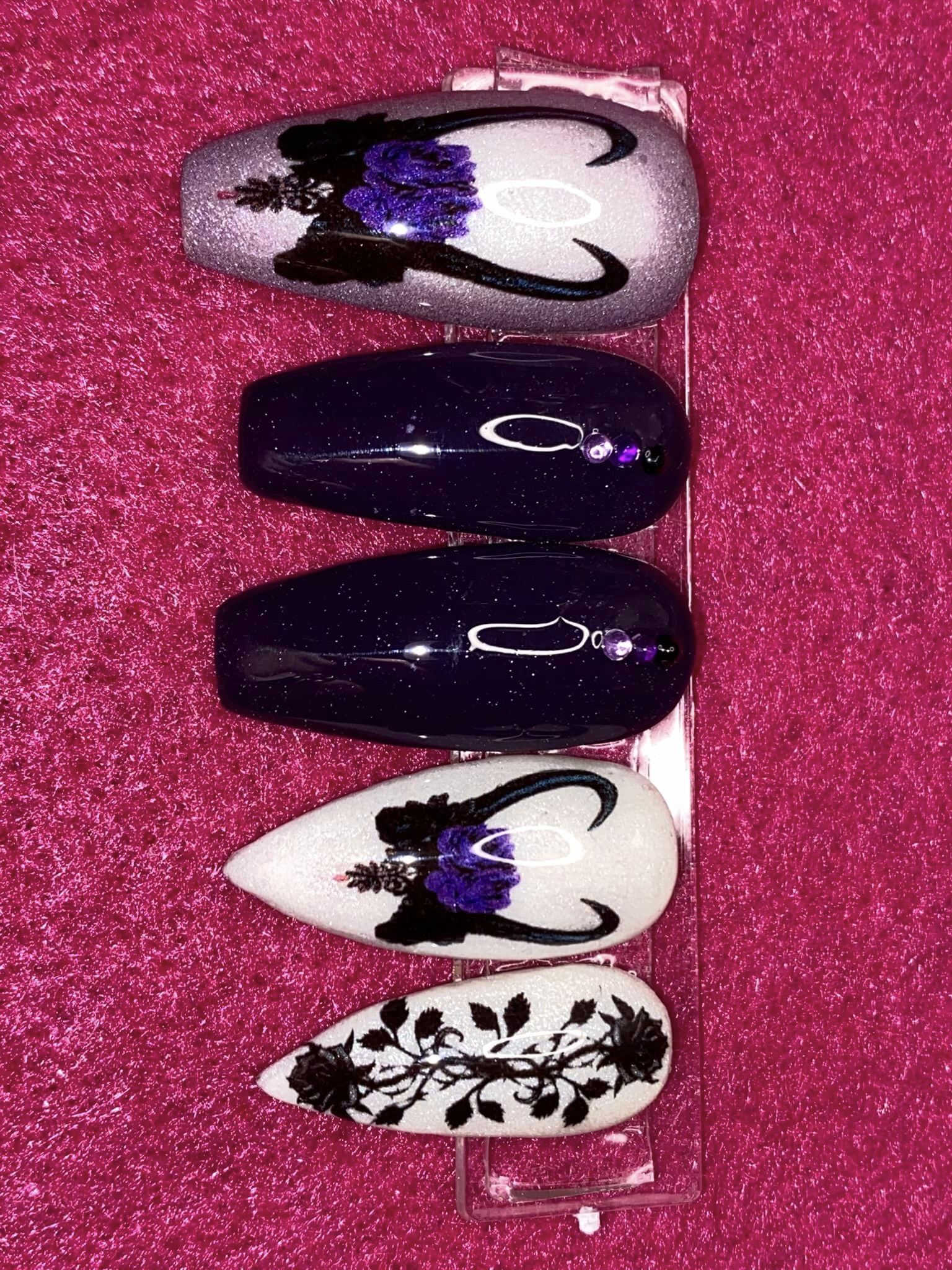 Purple Witch Gothic Halloween Press on Nails 