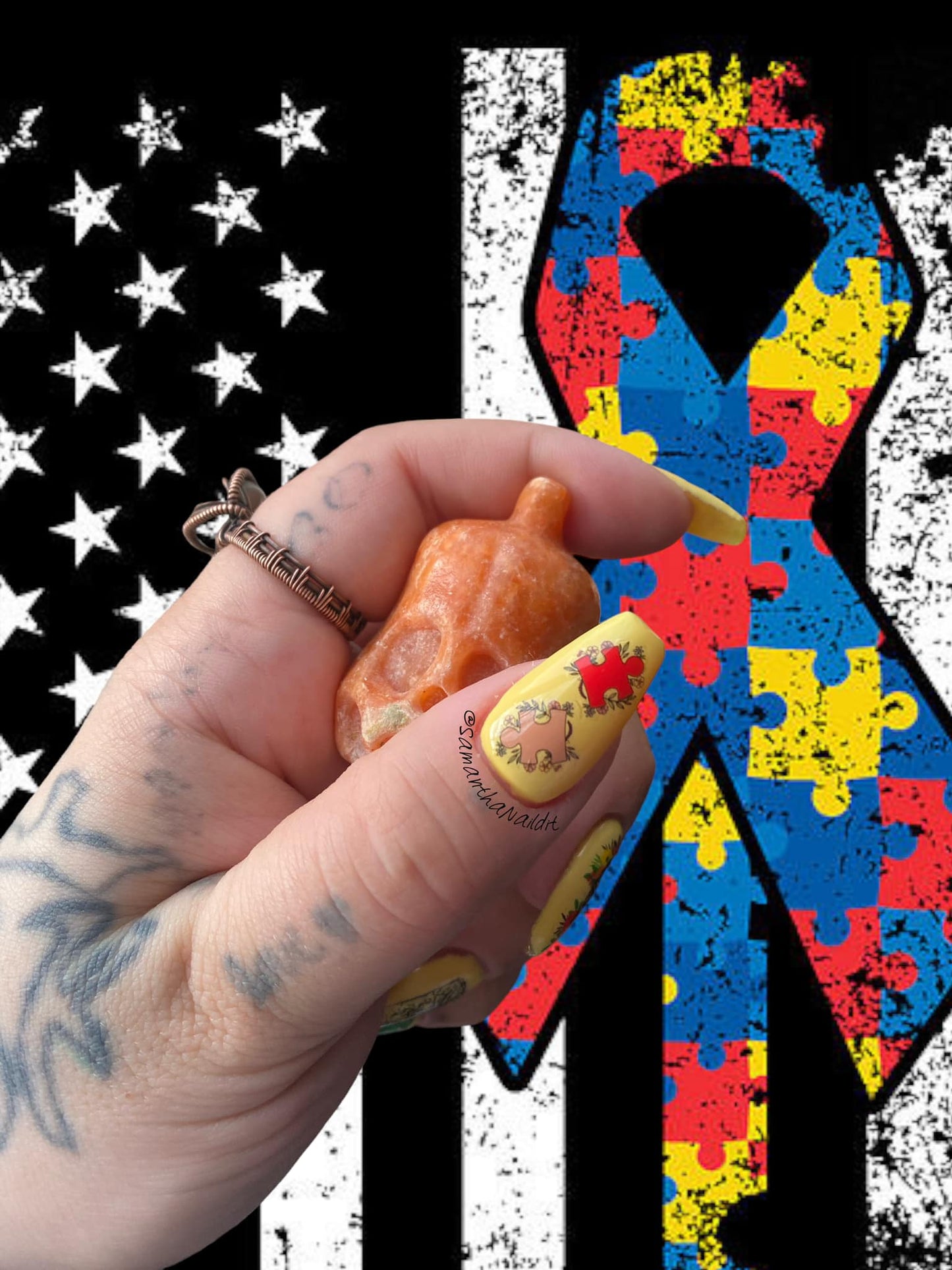 Autism Neurodiversity Nail Art -Embrace The Amazing