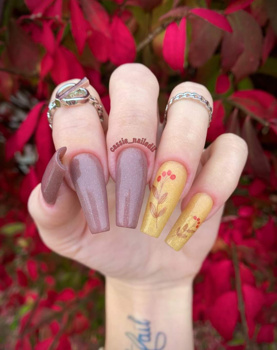 Fall Nail Art Decals- Fall Flowers