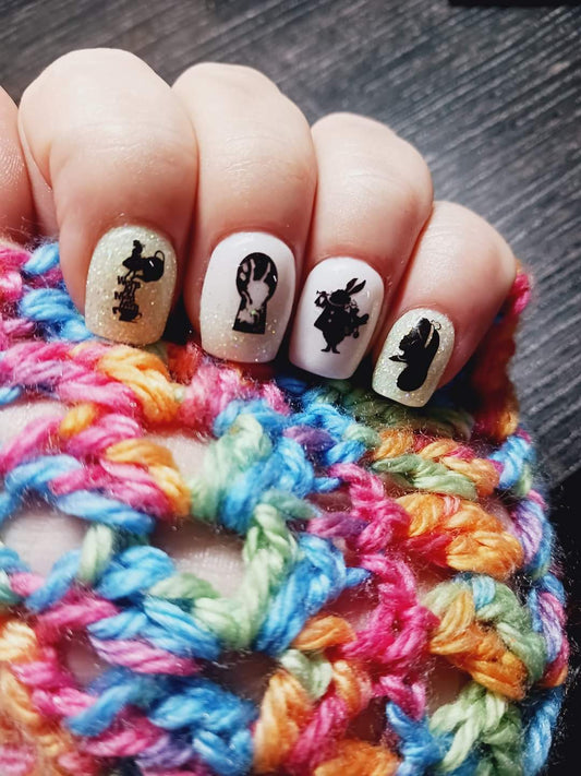 Silhouette Nails Art- Down The Rabbit Hole