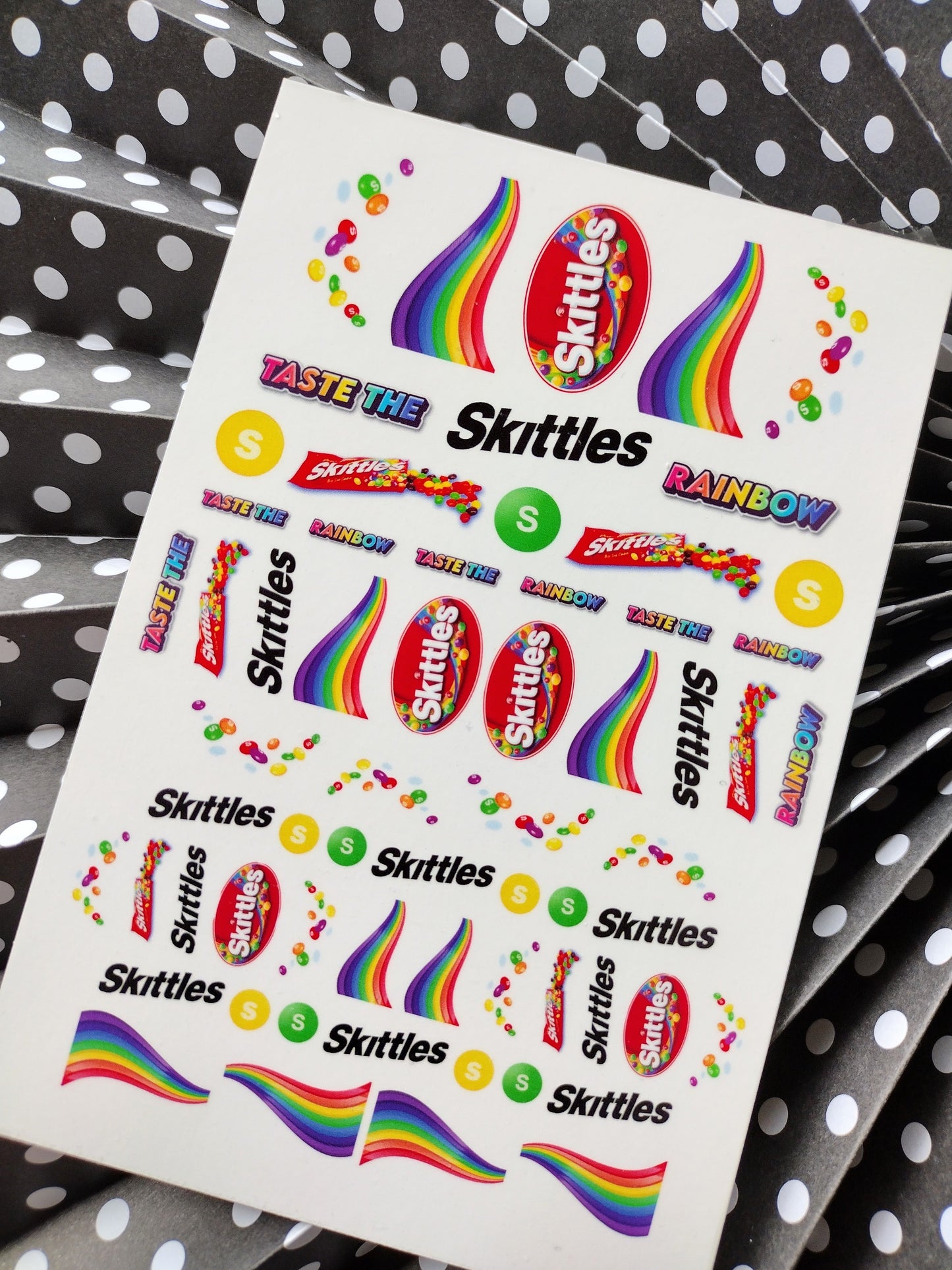 Skittles, TASTE THE RAINBOW, Candy Nail Decals,