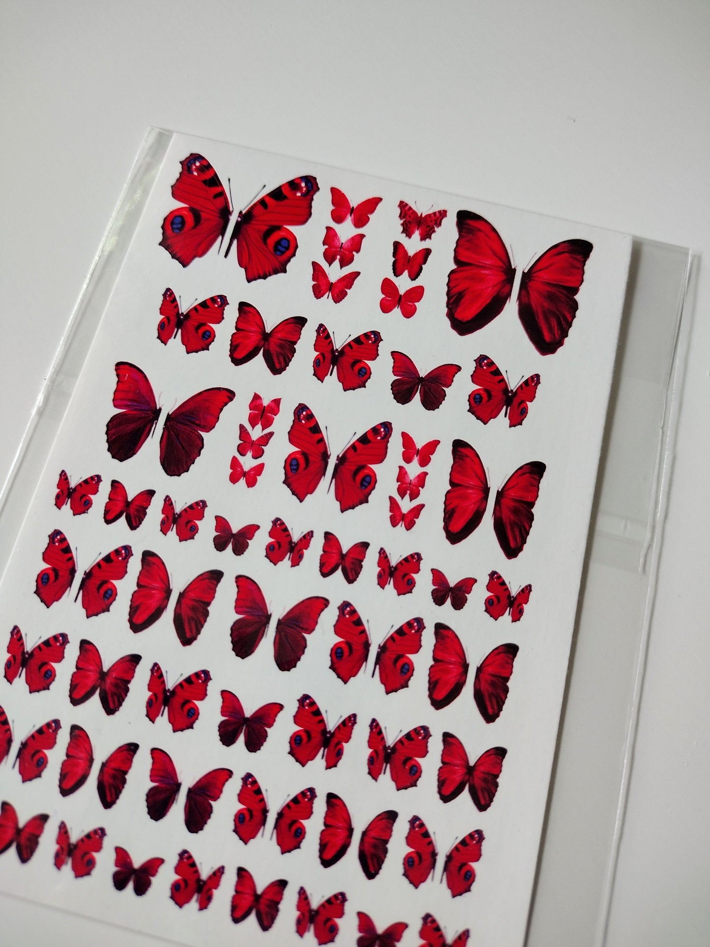 Burgundy Butterflies Nail Art Decals