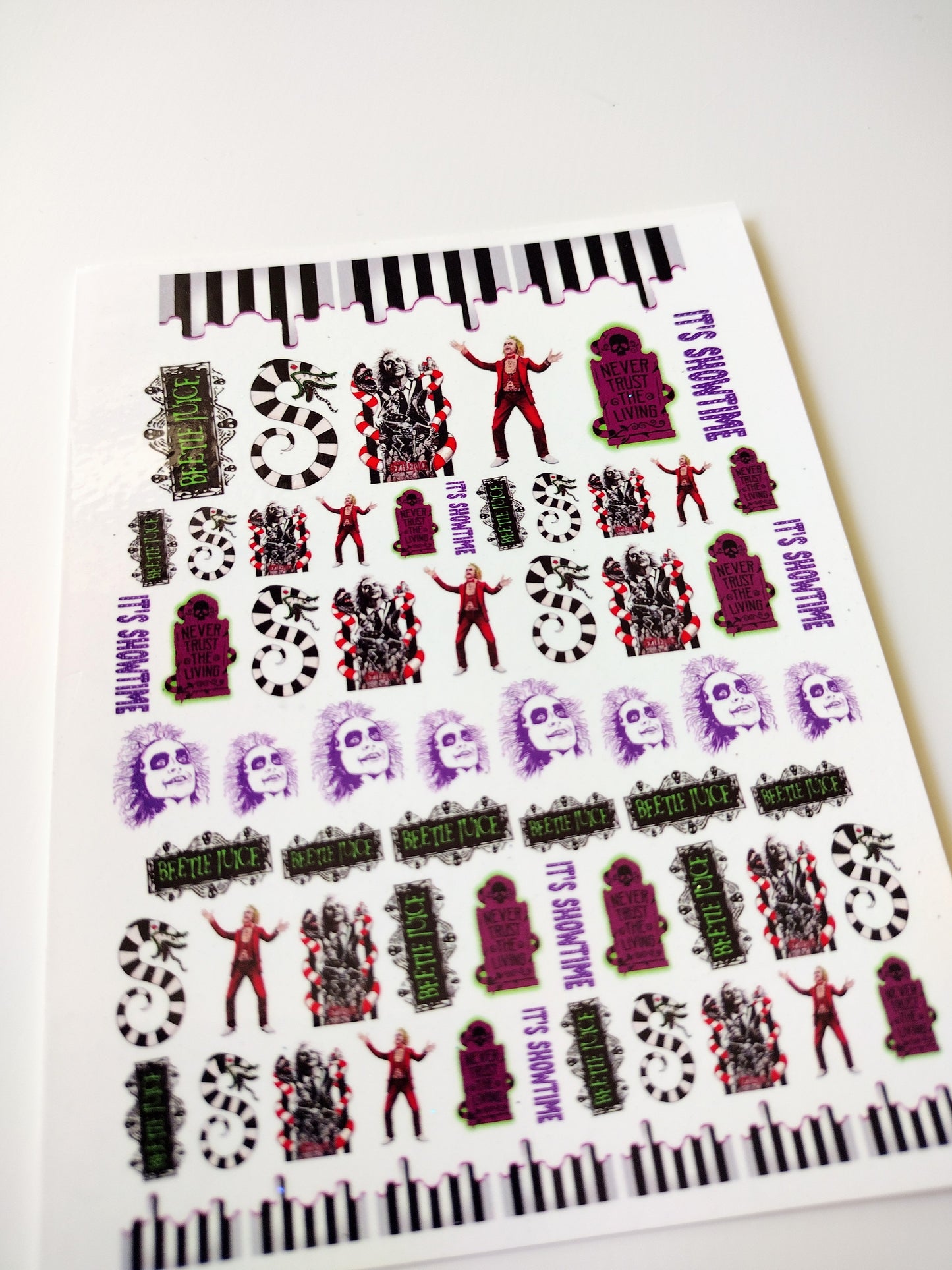 Beetle Juice Nail Art Decals It's Show Time!