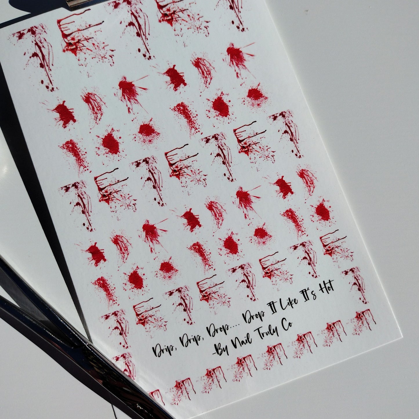 Halloween Blood Splatter Decals For Nails -Drip, Drip, Drop.... Drop It Like It's Hot- Blood Drop