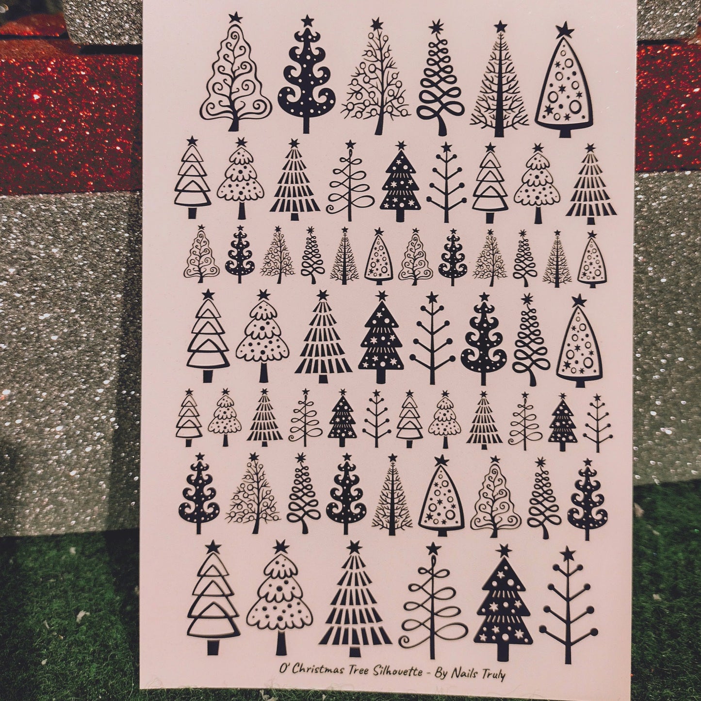 Christmas Nails Art - O' Christmas Tree Silhouette