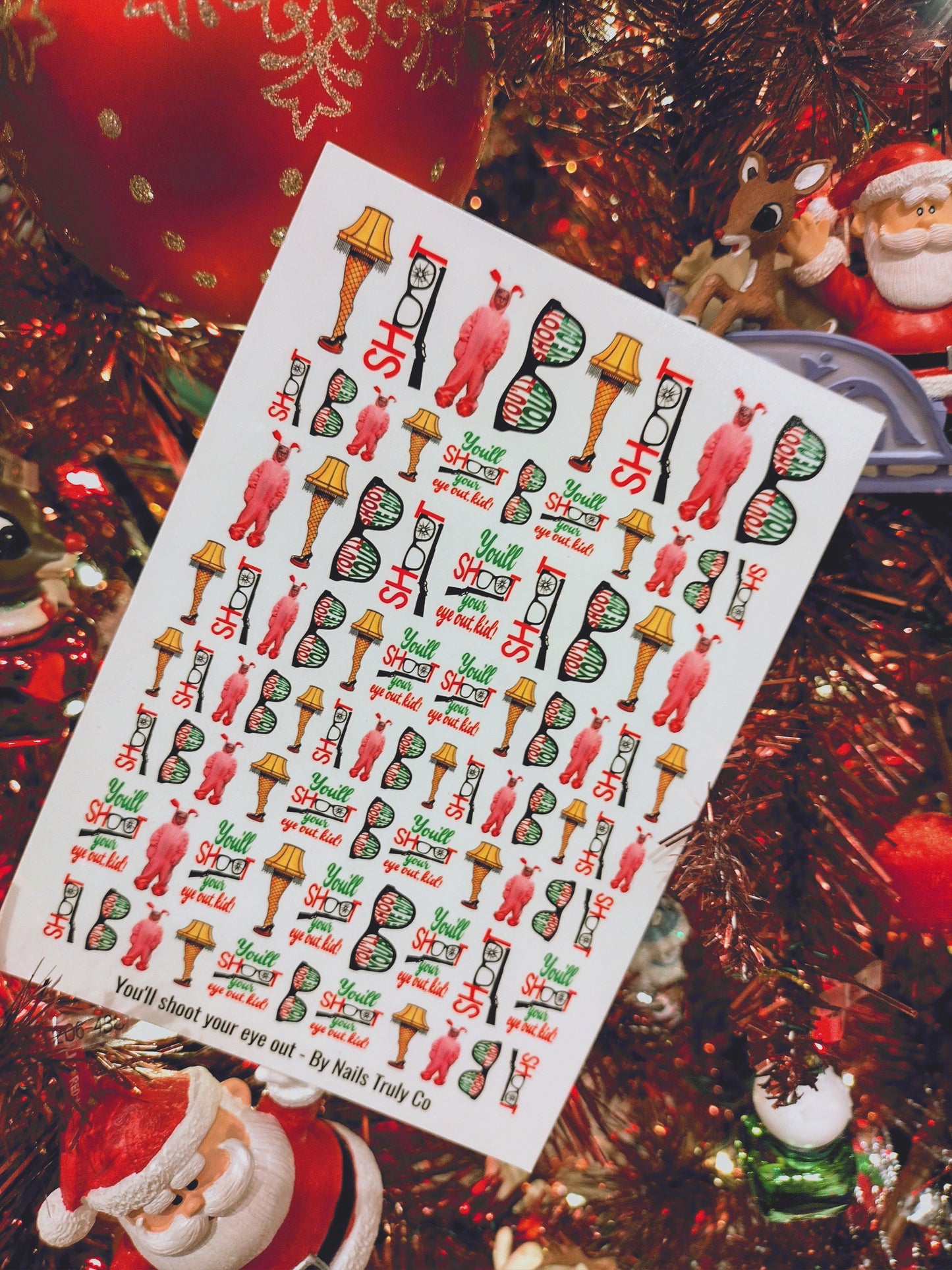 Christmas Nail Art Decals -  You'll shoot your eye out!