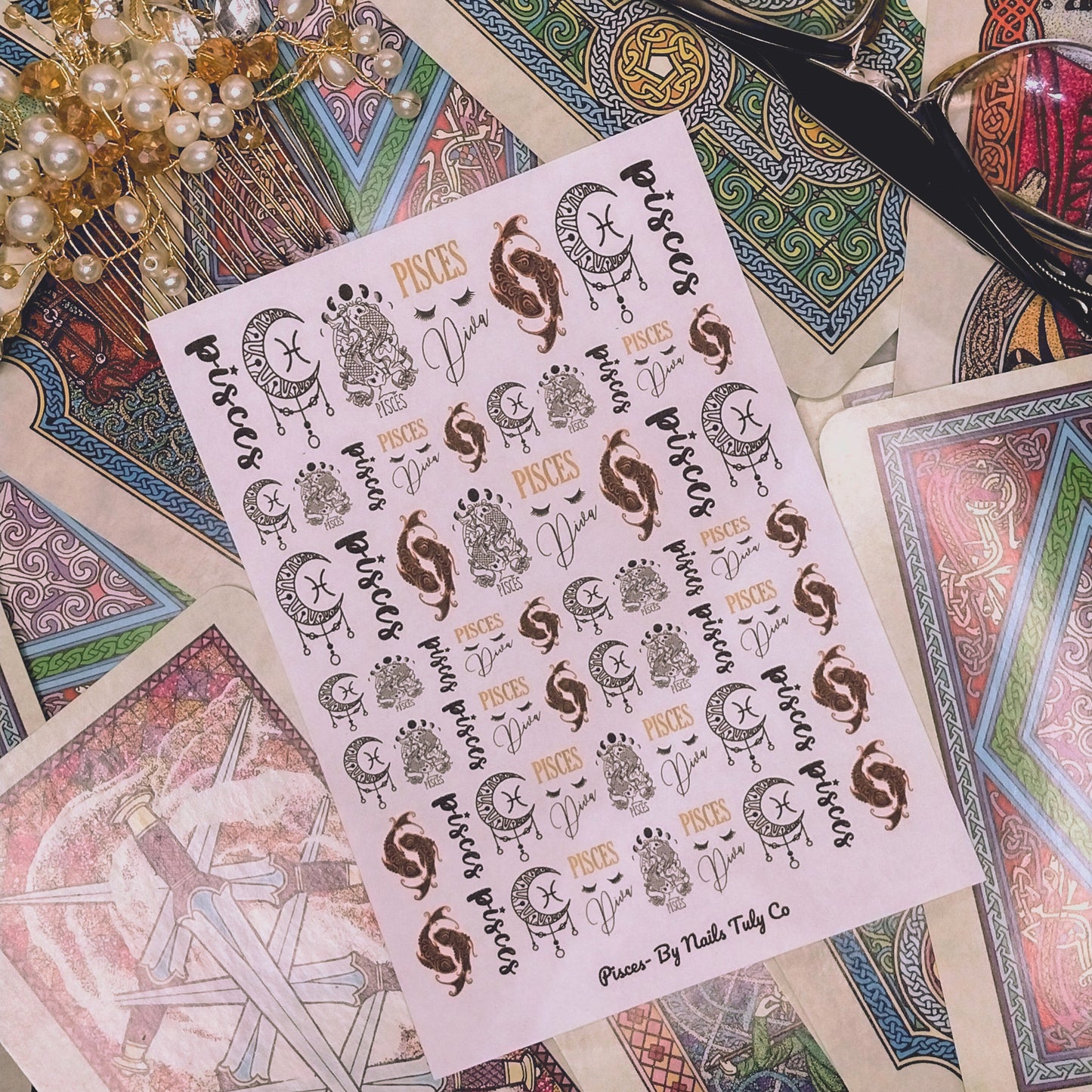 Zodiac  Pisces Nail Art - Single Sheet