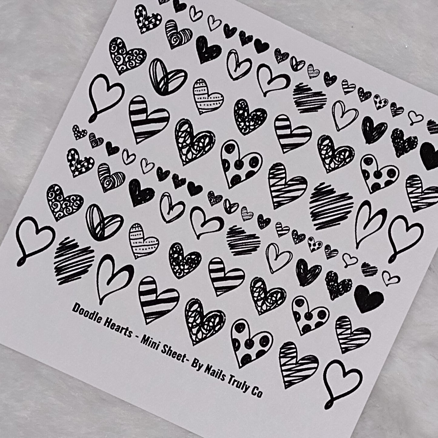 Silhouette Nails Art- Doodle Hearts