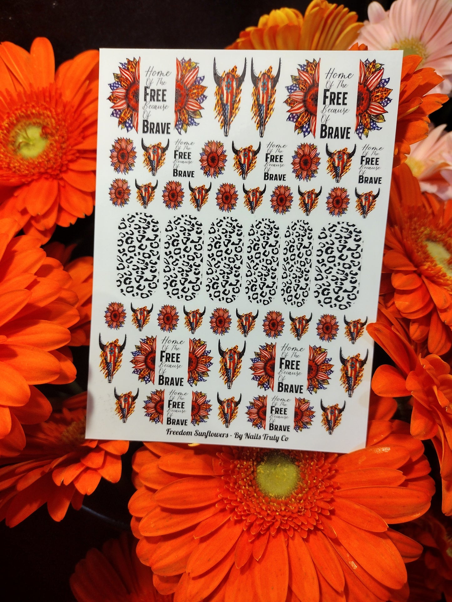 Freedom Sunflowers - Decals For Nails
