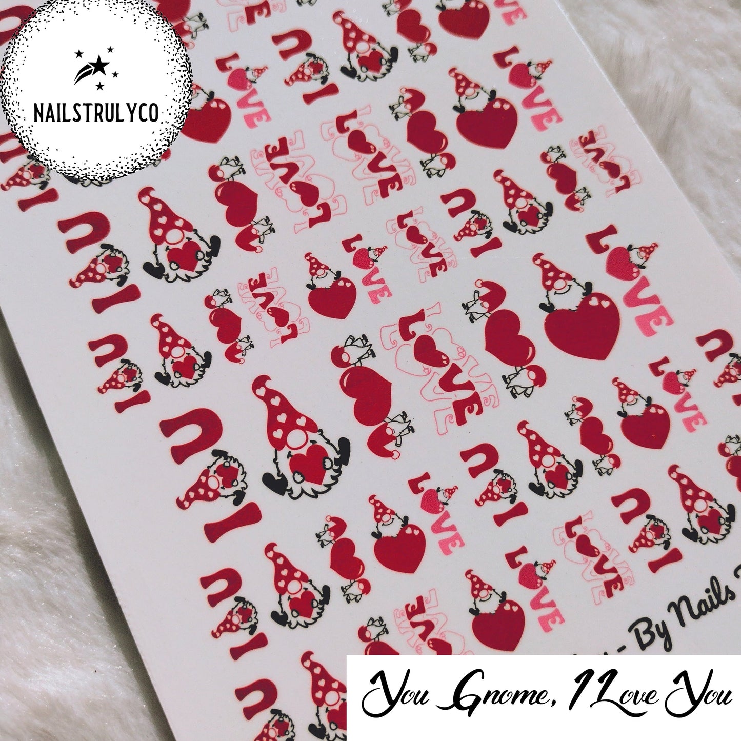 Valentines Day Nail Art- You Gnome, I Love You