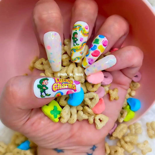 LUCKY, CHARMS, RAINBOW Nails Art Decals,