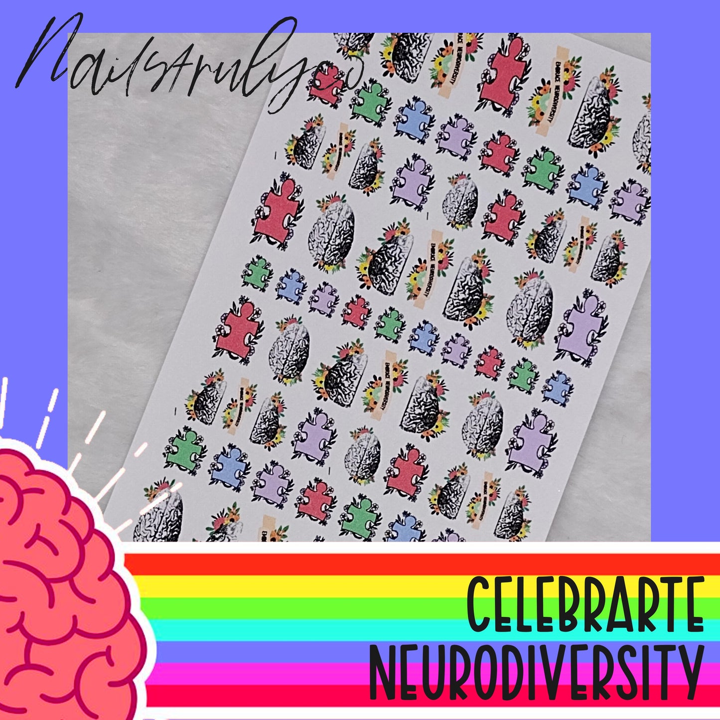 Neurodiversity Nail Art -Neuro Awesomeness