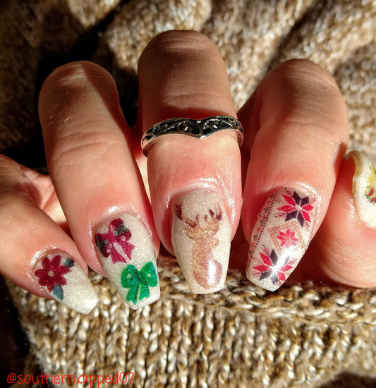 Christmas Nails Art - I'm Just Here For The Egg Nogg